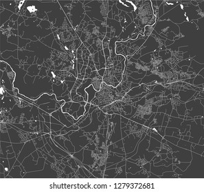 vector map of the city of Vilnius, Lithuania