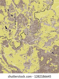 vector map of the city of Vilnius, Lithuania
