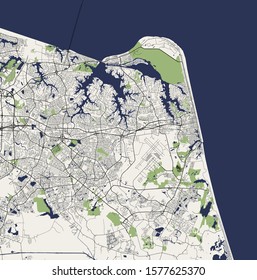 vector map of the city of Virginia Beach, Virginia, United States America