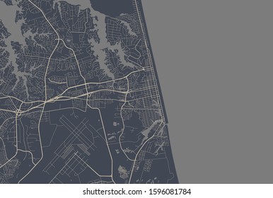 vector map of the city of Virginia Beach, Virginia, United States America