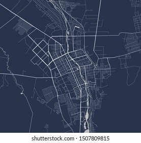 vector map of the city of Vladikavkaz, Russia