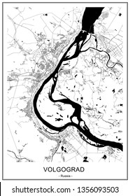 vector map of the city of Volgograd, Russia