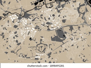 vector map of the city of Wakefield, England, UK