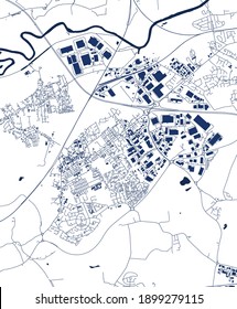 mapa vector de la ciudad de Wakefield, Inglaterra, Reino Unido