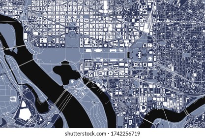 vector map of the city of Washington D.C., USA