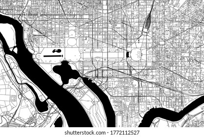 mapa vector de la ciudad de Washington D.C., EE.UU.