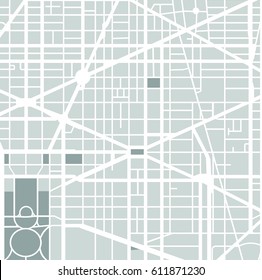 vector map of the city of Washington D.C., USA