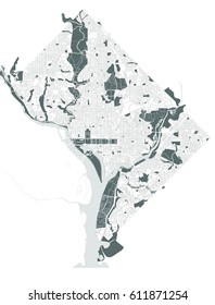 vector map of the city of Washington D.C., USA