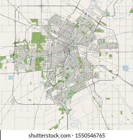 vector map of the city of Winnipeg, Canada