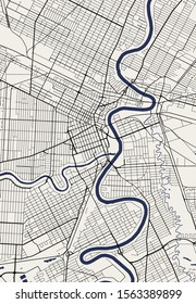 vector map of the city of Winnipeg, Canada