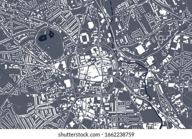 vector map of the city of Wolverhampton, West Midlands, England, UK