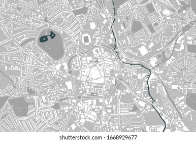 vector map of the city of Wolverhampton, West Midlands, England, UK