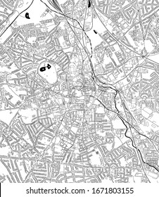 vector map of the city of Wolverhampton, West Midlands, England, UK