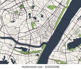 vector map of the city of Wuhan, China