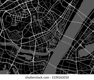 vector map of the city of Wuhan, China