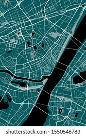 vector map of the city of Wuhan, China