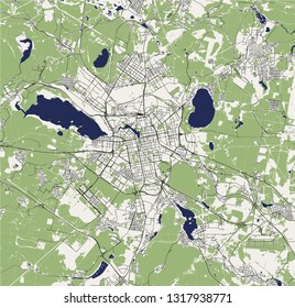 vector map of the city of Yekaterinburg, Sverdlovsk Oblast, Ural, Russia