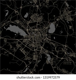 vector map of the city of Yekaterinburg, Sverdlovsk Oblast, Ural, Russia