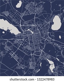 vector map of the city of Yekaterinburg, Sverdlovsk Oblast, Ural, Russia