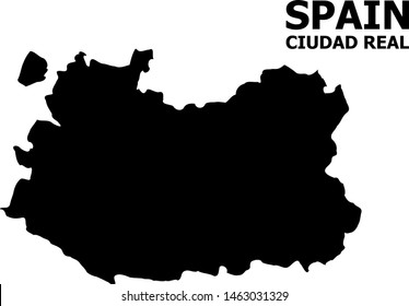 Vector Map of Ciudad Real Province with caption. Map of Ciudad Real Province is isolated on a white background. Simple flat geographic map.