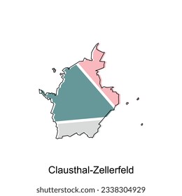 vector map of Clausthal Zellerfeld colorful modern outline design, World map country vector illustration design template