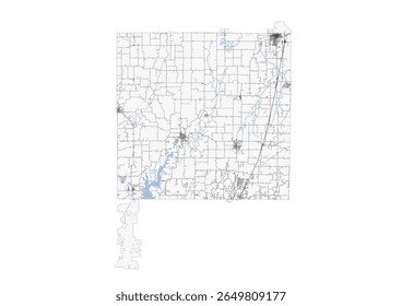 Vector map of Clinton, highlighting its main highways and waterways . Displays the city's overall road network and connections.