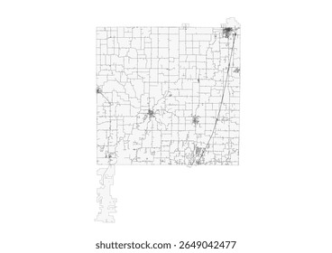 Vector map of Clinton, showing its detailed highway and street network. Urban infrastructure clearly depicted.