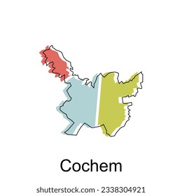 mapa vectorial de diseño de esquema moderno colorido Cochem, plantilla de diseño de ilustración de vector de país del mapa mundial