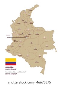 Vector map of Colombia