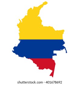 Vector Map Of Colombia Flag