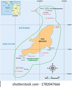 mapa vectorial de la isla del pacífico colombiano malpelo