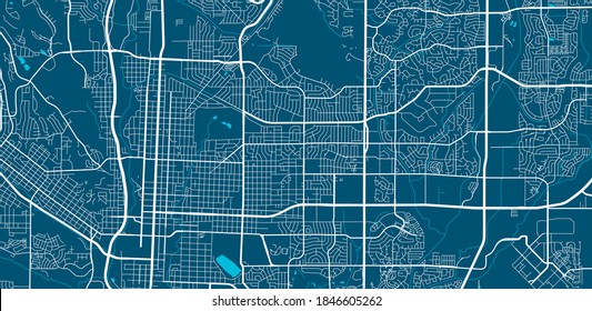 Vector Map Of Colorado Springs, USA, United States. Street Map Poster Illustration. Colorado Springs Map Art.