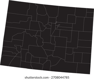 Mapa de Vector del Estado de Colorado con Condados