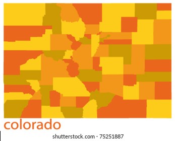 Vector Map Of Colorado State, Usa