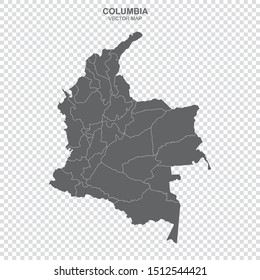 vector map of Columbia isolated on transparent background