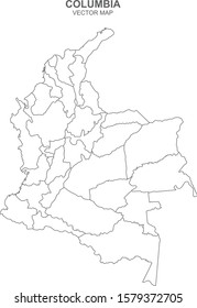 vector map of Columbia isolated on white background