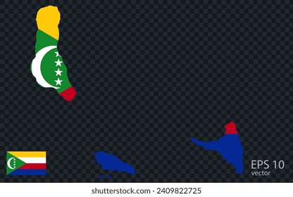 Vector map of Comoros. Vector design isolated on grey background.
