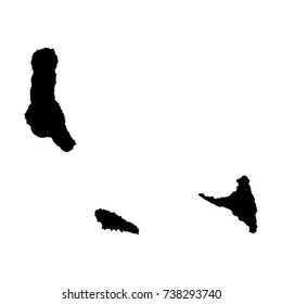 Vector map Comoros. Isolated vector Illustration. Black on White background. EPS 10 Illustration.