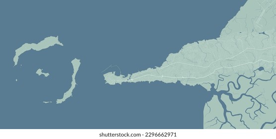 Vector map of Conakry, Guinea. Urban city road map poster illustration. Conakry map art.