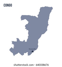 Vector map of Congo isolated on white background.