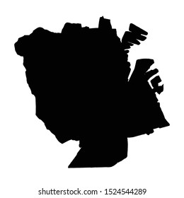 Vector map Copenhagen. Isolated vector Illustration. Black on White background. EPS 10 Illustration.