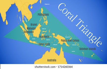 Vector Map Of The Coral Triangle.