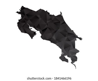 Vector map of Costa Rica black polygon style gradient.
