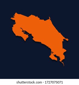 
Mapa vectorial de Costa Rica. Ilustración vectorial aislada