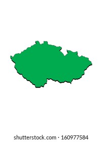 Vector Map of the Country of the Czech Republic; Illustrator 8
