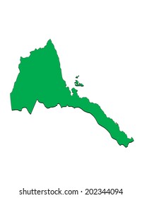 Vector Map of the Country of Eritrea; Illustrator 8.0
