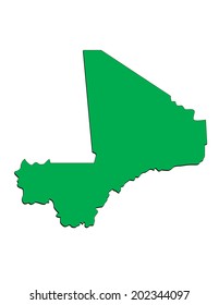 Vector Map of the Country of Mali; Illustrator 8.0