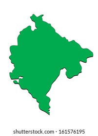 Vector Map of the Country of Montenegro; Illustrator 8