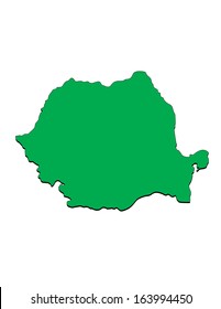 Vector Map of the Country of Romania; Illustrator 8