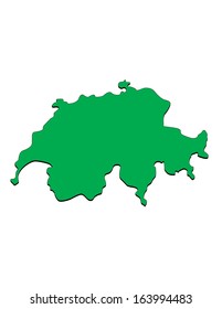Vector Map of the Country of Switzerland; Illustrator 8